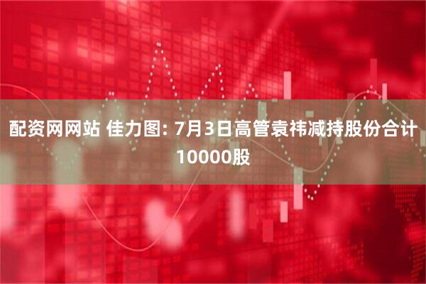配资网网站 佳力图: 7月3日高管袁祎减持股份合计10000股