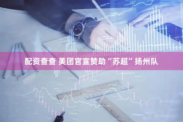 配资查查 美团官宣赞助“苏超”扬州队